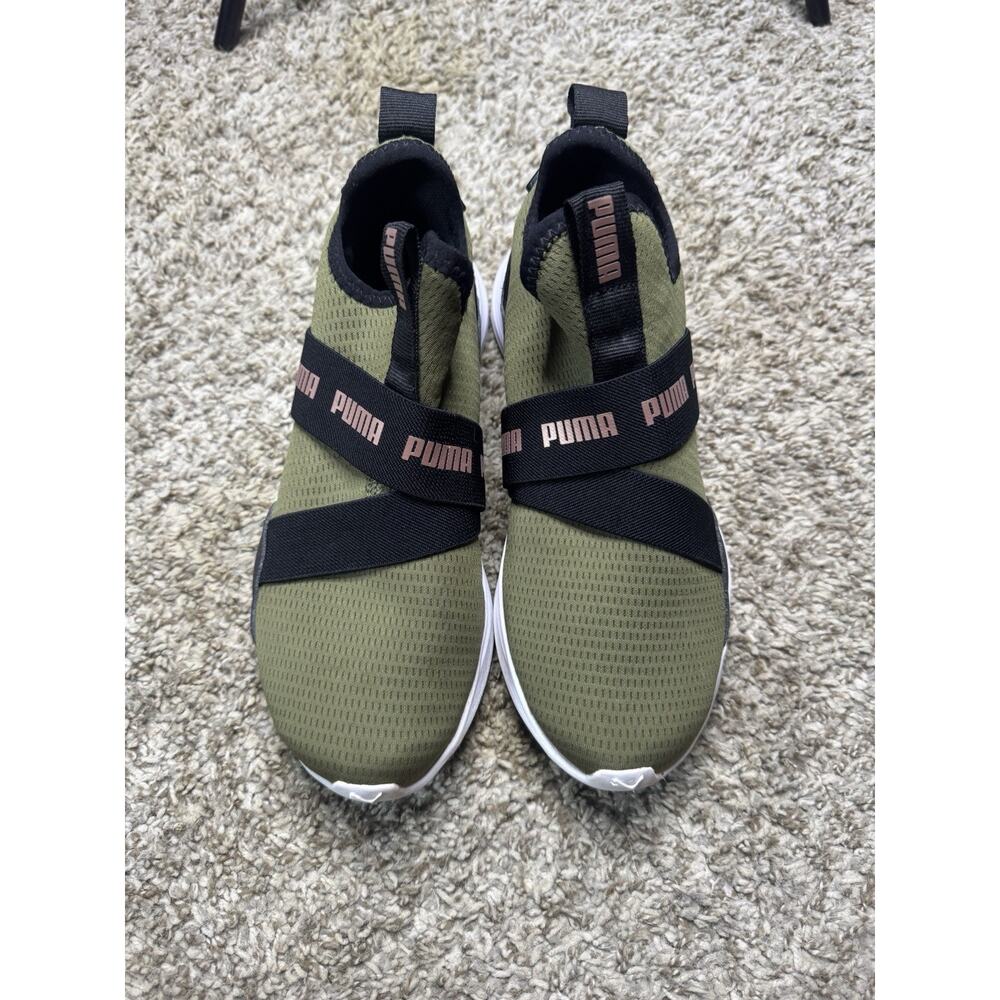 PUMA RADIATE SLIP-ON TRAINER SNEAKERS GREEN OLIVE/Black Women’s 6 - Picture 2 of 9